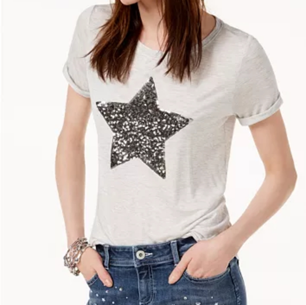 3/$15 I.N.C. Petite Embellished Star T Shirt